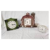 Westclox and New Haven Wall Clocks, Decorative Barn Clock