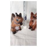 Norleans Japan Animal Figurines Set including Squirrel, Fox, Bear, and Bluebird