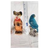 Norleans Japan Animal Figurines Set including Squirrel, Fox, Bear, and Bluebird