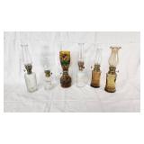 Vintage and Decorative Glass Oil Lamps with Various Designs