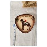 Horse-Themed Decorative Plates, Ceramic Horse Head, and Miniature Oil Lamps