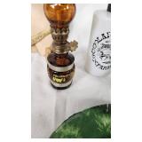 Horse-Themed Decorative Plates, Ceramic Horse Head, and Miniature Oil Lamps