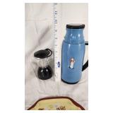 Metal Lunch Box with Farm Scene, Glass Vases, Thermos, and More Home Decor Items