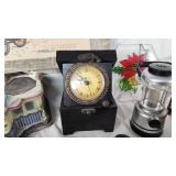 Home Decor and Collectibles Lot including Thermos, Clock, Figurines, and More