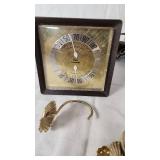 Antique Floral Glass Lamp, Taylor Hygrometer, and South Dakota Souvenir with Brass Hooks