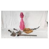 Plastic Pink Poodle, Wooden Shoe Stretchers, and Metal Shoe Stretchers