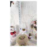 Assorted Vintage Home Decor Items including Hand-Painted Japan Shoe, Floral Plate, and Decorative Lamps