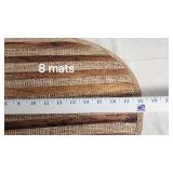 Ceramic Covered Dish, Serving Tray, and Woven Mats Set