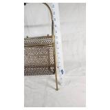 Vintage Brass Magazine Rack with Handle