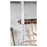 Green and White Vintage Metal and Wood Stools