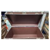 Vintage Trunk with Metal Hardware and Leather Handles