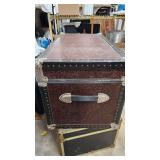 Vintage Trunk with Metal Hardware and Leather Handles