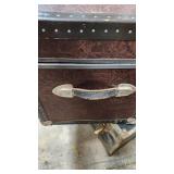 Vintage Trunk with Metal Hardware and Leather Handles