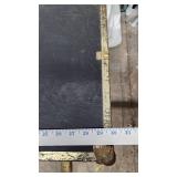 Vintage Black Trunk with Brass Accents and Wood Interior