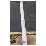 Vintage Black Trunk with Brass Accents and Wood Interior