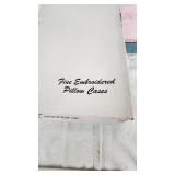 Harmony House His & Hers Pillowcases and Fine Embroidered Pillowcases Set