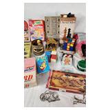 Vintage Board Games and Puzzles including Milton Bradley Password, Connect Four, and Big Bird Puzzle