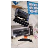 Craft Supplies including Mountain Mist Quilt Batting, Jingle Bells, Adhesive Hooks, Velcro Strips, and Accessories