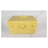 Vintage Sears Yellow Sewing Box with Supplies