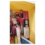 Vintage Sears Yellow Sewing Box with Supplies