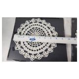 Handmade Crochet Doilies Set including White and Green Patterns