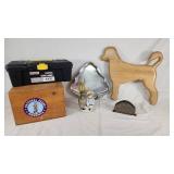Wooden National Guard Minnesota Box, Tool Box, and Assorted Decorative Items