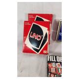 UNO, Fill or Bust, and Various Playing Card Decks