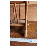 Three Wooden Tables Including Oval Coffee Table and Magazine Rack Table