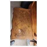 Three Wooden Tables Including Oval Coffee Table and Magazine Rack Table