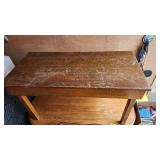 Three Wooden Tables Including Oval Coffee Table and Magazine Rack Table