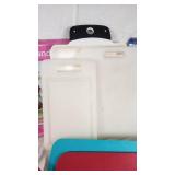 Kitchen and Baking Accessories Lot including Cupcake Stands, Cutting Boards, and Apple-Themed Towels