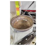 Kitchenware and Utensils Lot including Glass Bowls, Cutlery, and Storage Containers