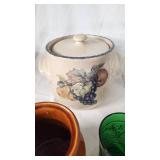 Various Kitchenware Items Including Home & Garden Party Canister, Rachael Ray Casserole, and Glass Punch Bowl Set