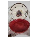Various Kitchenware Items Including Home & Garden Party Canister, Rachael Ray Casserole, and Glass Punch Bowl Set