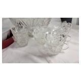 Various Kitchenware Items Including Home & Garden Party Canister, Rachael Ray Casserole, and Glass Punch Bowl Set