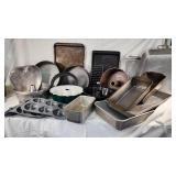 Baking Pan and Bakeware Collection including Heart-Shaped Pan, Bundt Pans, Loaf Pans, and Baking Sheets