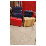 Set of Vintage and Modern Suitcases and Luggage