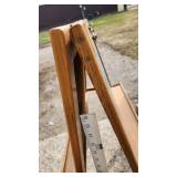 Wooden Chalkboard and Whiteboard Easel