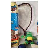 Assorted Toys and Games including Scrabble, Lincoln Logs, and Puzzles