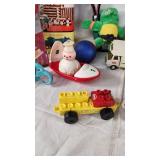 Assorted Toys and Games including Scrabble, Lincoln Logs, and Puzzles