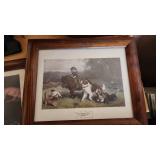 Lot of Framed Artwork, Lamps, and Folding Table