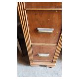 Art Deco Style Wooden Desk with Drawers