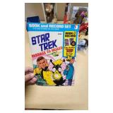 Assorted Vintage and Collectible Items including Star Trek Book and Record Set, Disney Figurines, and More