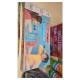 Collection of Vintage Board Games, Records, and Toys including G.I. Joe Marine Paratroop Game, Battleship, and More