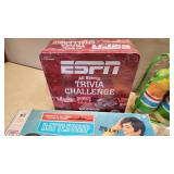 Collection of Vintage Board Games, Records, and Toys including G.I. Joe Marine Paratroop Game, Battleship, and More