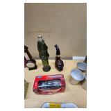 Budweiser and Jameson Openers, Vintage Thermos, and Decorative Bottles