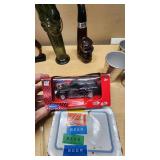 Budweiser and Jameson Openers, Vintage Thermos, and Decorative Bottles