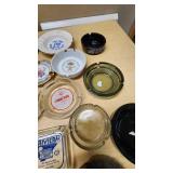 Lot of Collectible Ashtrays Featuring Various Locations and Brands
