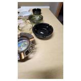 Lot of Collectible Ashtrays Featuring Various Locations and Brands