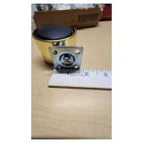 Assorted Tools and Hardware Items including Pipe Cutters, Clamps, Caster Wheels, and Gas Container